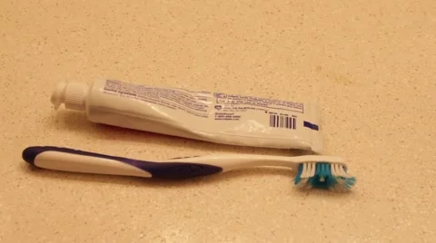 Toothbrush and Toothpaste #4 Stock Footage 50622263
