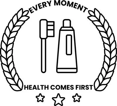 A toothbrush and toothpaste are shown in a circle with the words "Every mom.. 스톡 일러스트