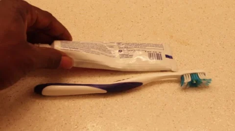 Toothbrush and Toothpaste Stock Footage 50622403
