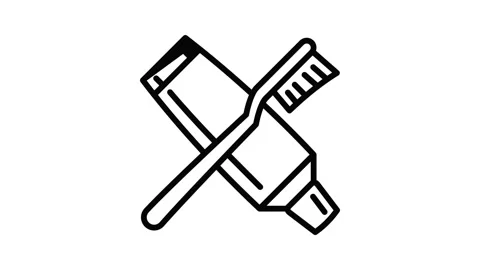 Toothbrush and toothpaste icon animation 스톡 동영상 152642739