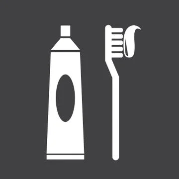 Toothbrush and toothpaste icon Stock Illustration