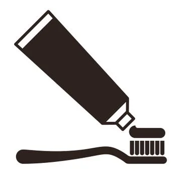 Toothbrush and toothpaste icon Stock Illustration