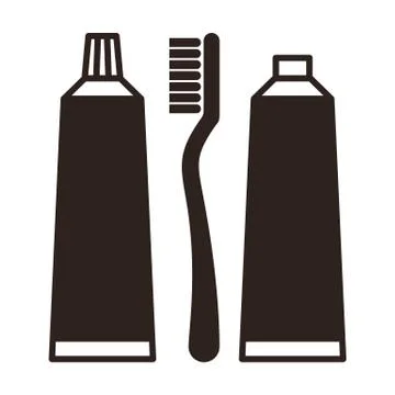 Toothbrush and toothpaste icon Illustrazione stock