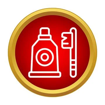 Toothbrush and toothpaste icon for oral hygiene イラスト素材