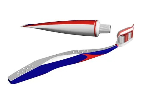 Toothbrush and toothpaste Stock Illustration