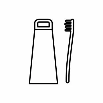 Toothbrush and Toothpaste - L...Vector Graphic of - Toothbrush and Toothpaste Stock Illustration