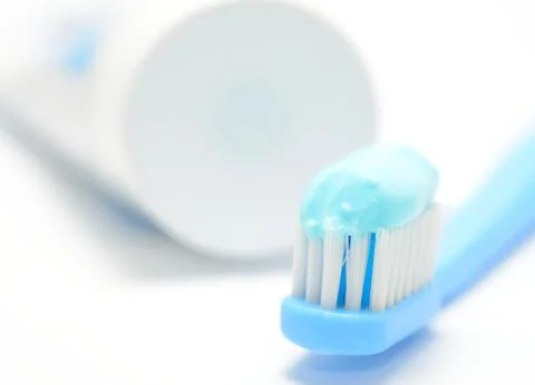 Toothbrush and toothpaste 库存照片