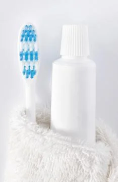 Toothbrush and toothpaste Stock Photos