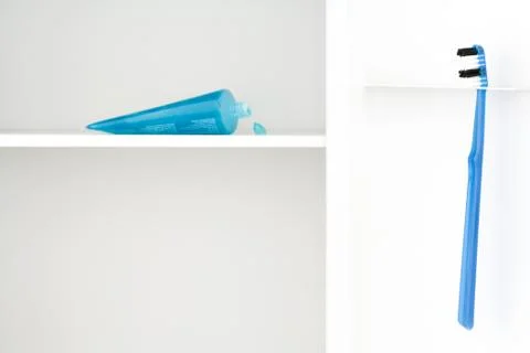 Toothbrush and toothpaste Stock Photos