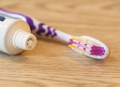 Toothbrush and toothpaste Stock Photos