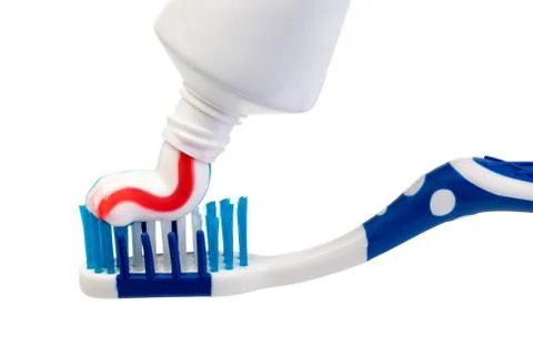 Toothbrush and toothpaste Stock Photos