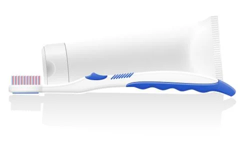 Toothbrush and toothpaste vector illustration 스톡 일러스트