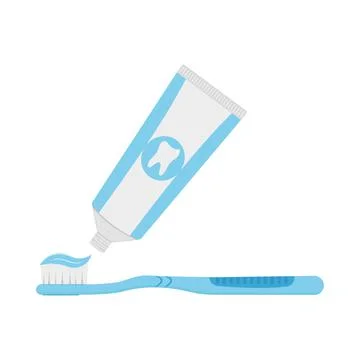Toothbrush and toothpaste vector isolated illustration on a white background  Stock Illustration