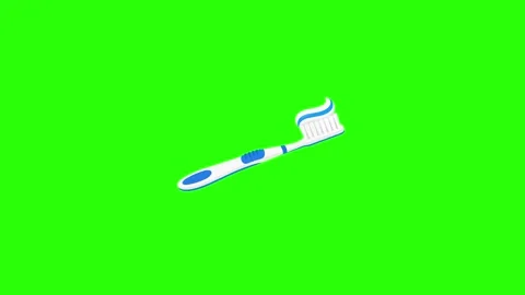 Toothbrush animated shining toothpaste oral care hygiene equipment in 4k gr.. Stock-Footage 342540049