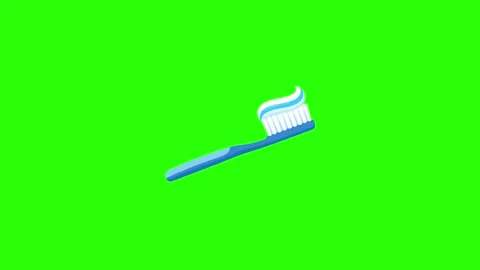 Toothbrush animated sparkling toothpaste cleaning teeth hygiene icon in 4k .. Stock-Footage 342540036