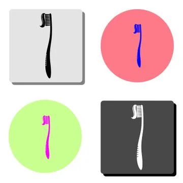 Toothbrush with applied toothpaste portion. flat vector icon Stockillustratie