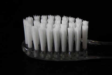 Toothbrush on black background close up Foto stock