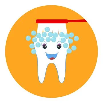 The toothbrush cleans the tooth Stock Illustration
