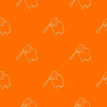 Toothbrush cleans tooth pattern vector orange Stock Illustration