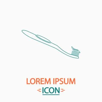 Toothbrush computer symbol Stock Illustration