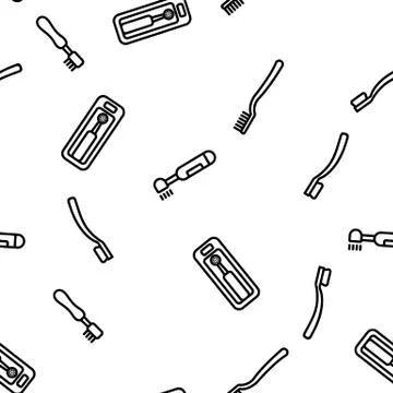 Toothbrush Equipment Vector Seamless Pattern Stock Illustration