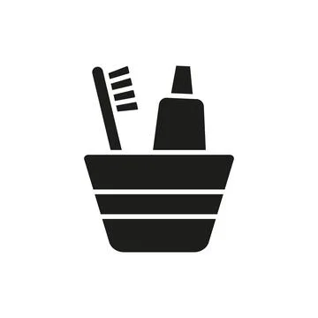 Toothbrush holder icon vector basic design simple and modern 스톡 일러스트