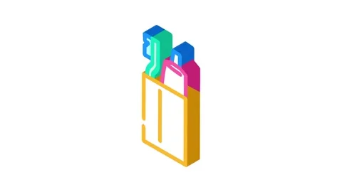 Toothbrush holder isometric icon animation Stock Footage 327293922