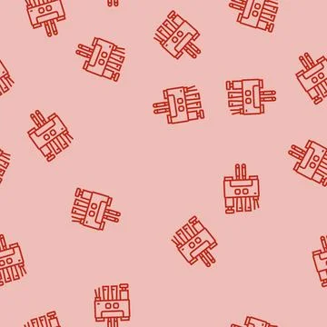 Toothbrush holder line seamless pattern Stock Illustration