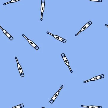 Toothbrush hygiene vector seamless pattern Stock Illustration
