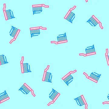 Toothbrush hygiene vector seamless pattern Stock Illustration