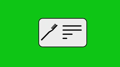 Toothbrush icon and checklist appearing on white card animated with green s.. Stock Footage 346496663