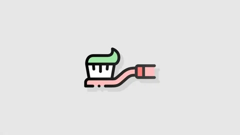 Toothbrush icon animation alpha Stock Footage 157616643