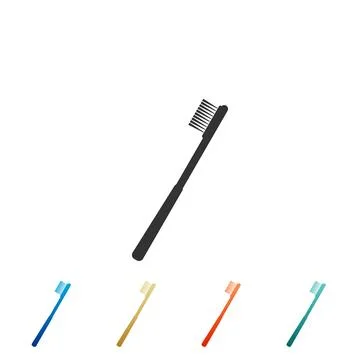 Toothbrush icon isolated on white background. Set elements in color icons Stock Illustration