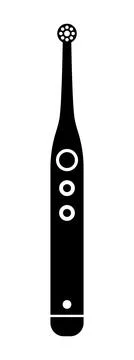 Toothbrush icon set vector illustration. Regular, electric toothbrushes. Illustrazione stock