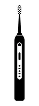 Toothbrush icon set vector illustration. Regular, electric toothbrushes. Illustrazione stock