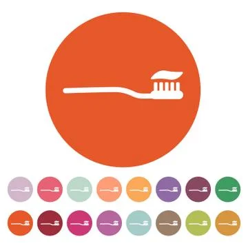 The toothbrush icon. toothpaste symbol. Flat Stock Illustration