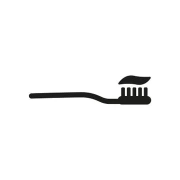 The toothbrush icon. toothpaste symbol. Flat Stock Illustration