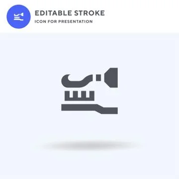 Toothbrush icon vector, filled flat sign, solid pictogram isolated on white,  Stock Illustration