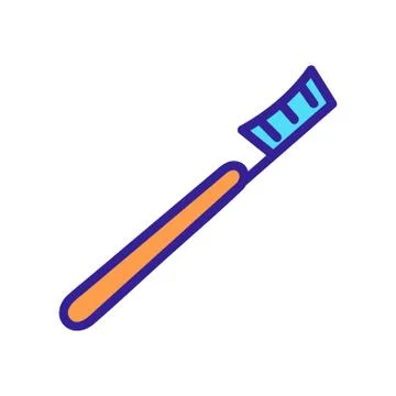 Toothbrush icon vector. Isolated contour symbol illustration Stock Illustration