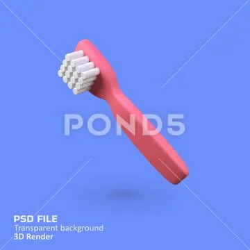 Toothbrush isolated 3d render icon illustration PSD Template