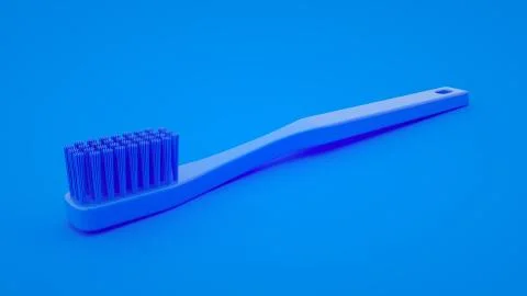 Toothbrush isolated on blue background. Minimalism concept. 3d illustration Stock Illustration