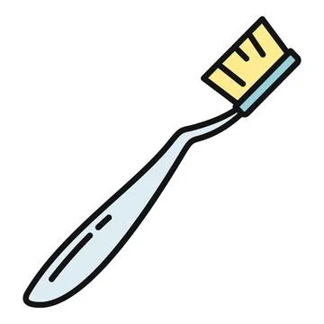 Toothbrush with a light blue handle and yellow bristles Stock Illustration
