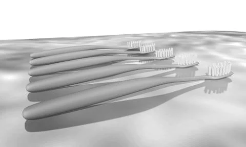 Toothbrush on marble Stock Illustration