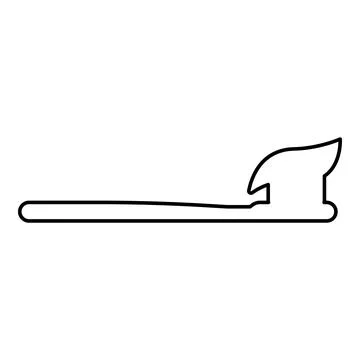 Toothbrush with pasta toothpaste Concept of dentistry contour outline icon bl Illustrazione stock