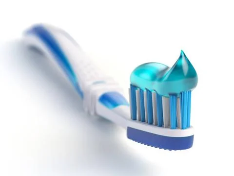Toothbrush with paste isolated on white background. Toothbrush with paste ... Stock-Fotos