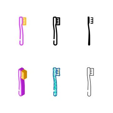 Toothbrush plastic accessory color icon concepts vector Stock Illustration
