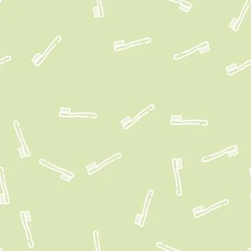 Toothbrush plastic accessory line vector seamless pattern Illustrazione stock