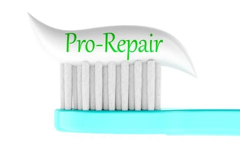 Toothbrush with Pro Repair toothpaste, 3D rendering Stock Illustration