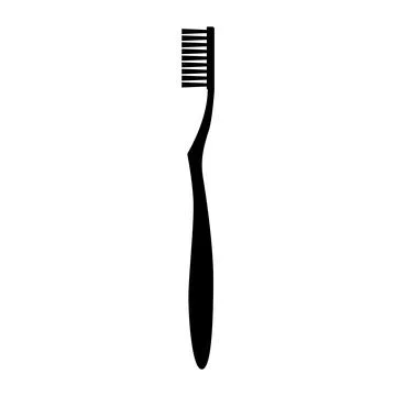 Toothbrush Silhouette Vector Illustration Stock Illustration