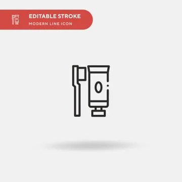 Toothbrush Simple vector icon. Illustration symbol design template for web mo Stock Illustration